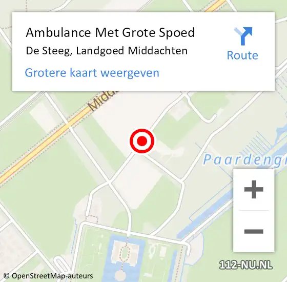 Locatie op kaart van de 112 melding: Ambulance Met Grote Spoed Naar De Steeg, Landgoed Middachten op 8 juni 2019 15:12