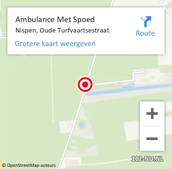 Locatie op kaart van de 112 melding: Ambulance Met Spoed Naar Nispen, Oude Turfvaartsestraat op 8 juni 2019 23:44
