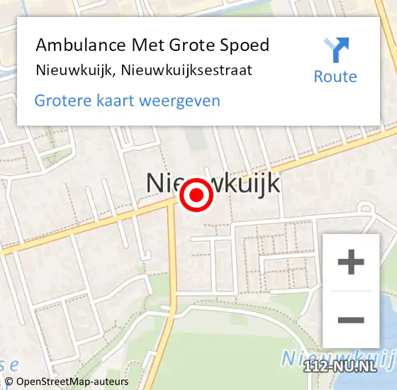 Locatie op kaart van de 112 melding: Ambulance Met Grote Spoed Naar Nieuwkuijk, Nieuwkuijksestraat op 9 juni 2019 01:49