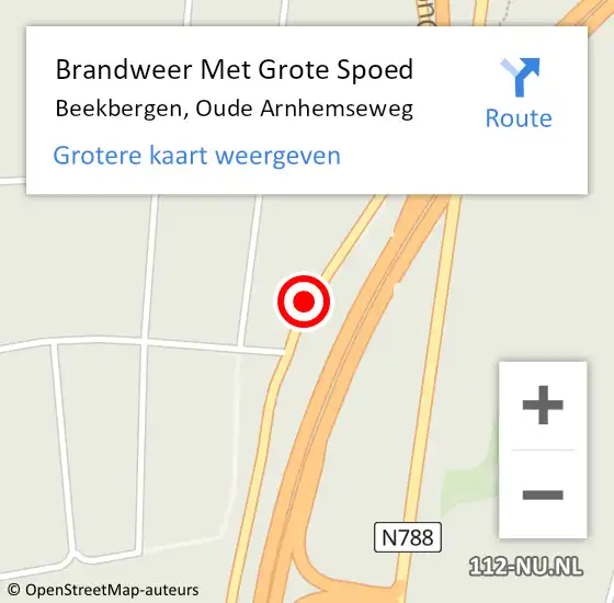 Locatie op kaart van de 112 melding: Brandweer Met Grote Spoed Naar Beekbergen, Oude Arnhemseweg op 9 juni 2019 09:58