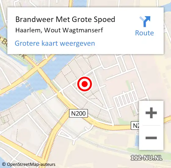 Locatie op kaart van de 112 melding: Brandweer Met Grote Spoed Naar Haarlem, Wout Wagtmanserf op 9 juni 2019 11:12