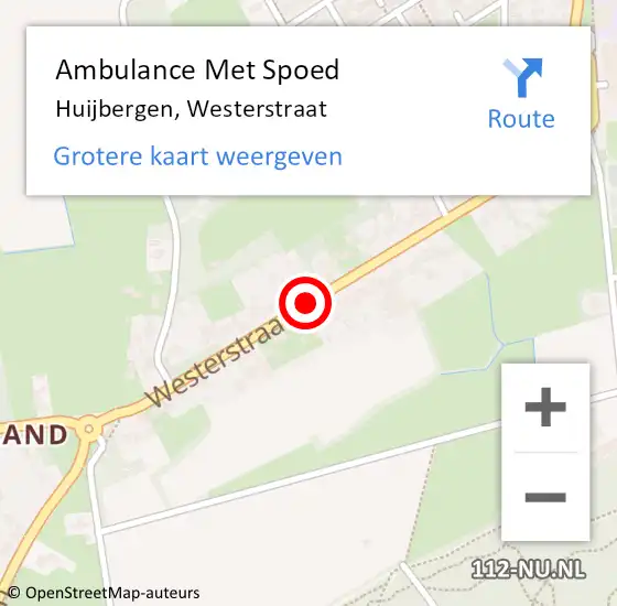 Locatie op kaart van de 112 melding: Ambulance Met Spoed Naar Huijbergen, Westerstraat op 9 juni 2019 12:24
