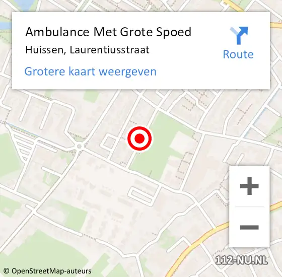 Locatie op kaart van de 112 melding: Ambulance Met Grote Spoed Naar Huissen, Laurentiusstraat op 9 juni 2019 12:53