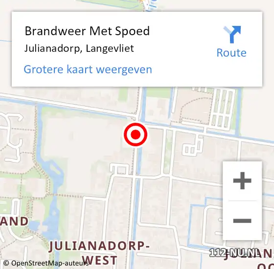 Locatie op kaart van de 112 melding: Brandweer Met Spoed Naar Julianadorp, Langevliet op 9 juni 2019 14:59