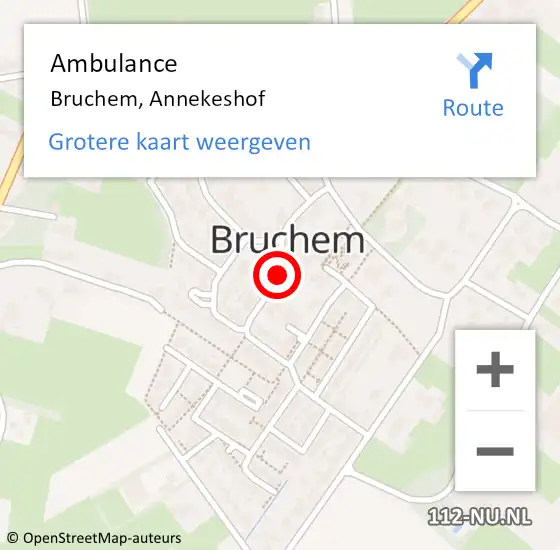 Locatie op kaart van de 112 melding: Ambulance Bruchem, Annekeshof op 9 juni 2019 15:15