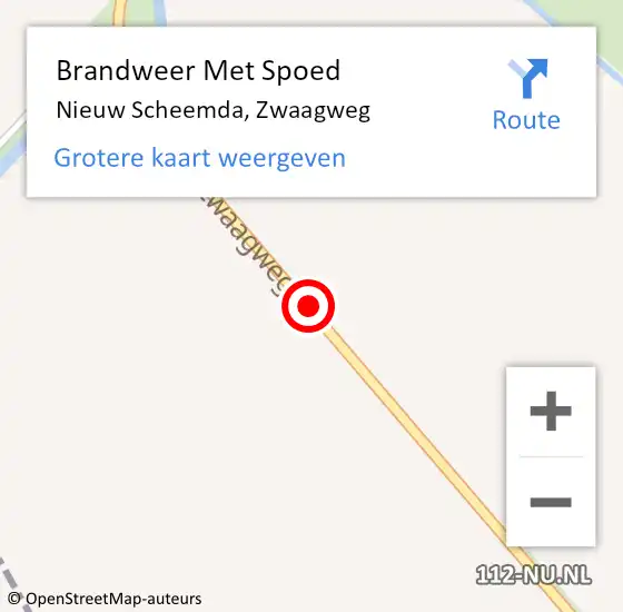 Locatie op kaart van de 112 melding: Brandweer Met Spoed Naar Nieuw Scheemda, Zwaagweg op 9 juni 2019 18:13