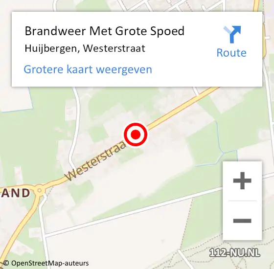 Locatie op kaart van de 112 melding: Brandweer Met Grote Spoed Naar Huijbergen, Westerstraat op 9 juni 2019 18:20