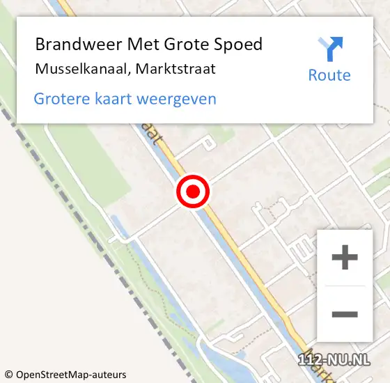 Locatie op kaart van de 112 melding: Brandweer Met Grote Spoed Naar Musselkanaal, Marktstraat op 10 juni 2019 08:17