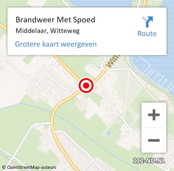 Locatie op kaart van de 112 melding: Brandweer Met Spoed Naar Middelaar, Witteweg op 10 juni 2019 08:37