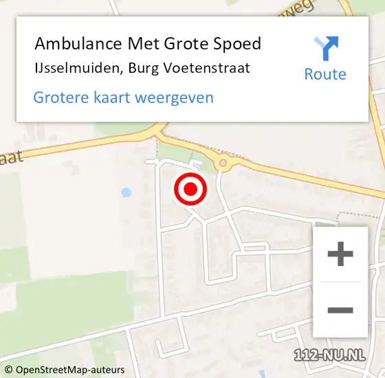 Locatie op kaart van de 112 melding: Ambulance Met Grote Spoed Naar IJsselmuiden, Burg Voetenstraat op 10 juni 2019 09:45