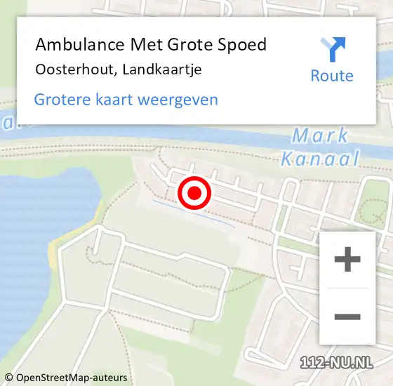 Locatie op kaart van de 112 melding: Ambulance Met Grote Spoed Naar Oosterhout, Landkaartje op 10 juni 2019 12:48