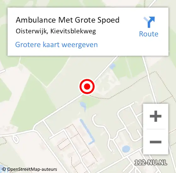 Locatie op kaart van de 112 melding: Ambulance Met Grote Spoed Naar Oisterwijk, Kievitsblekweg op 10 juni 2019 14:56