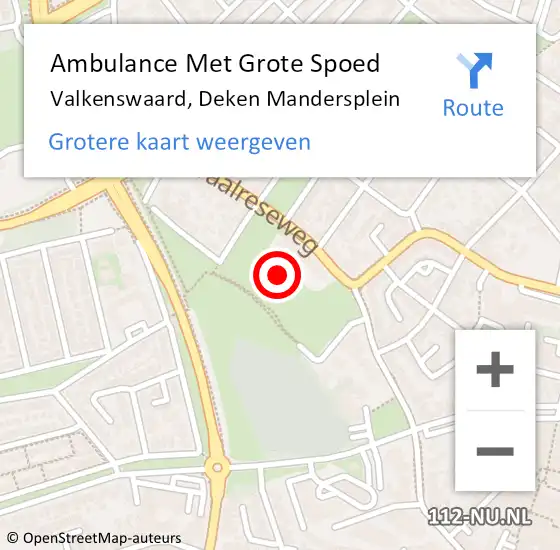 Locatie op kaart van de 112 melding: Ambulance Met Grote Spoed Naar Valkenswaard, Zandschel op 10 juni 2019 20:57