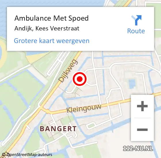 Locatie op kaart van de 112 melding: Ambulance Met Spoed Naar Andijk, Kees Veerstraat op 11 juni 2019 03:03