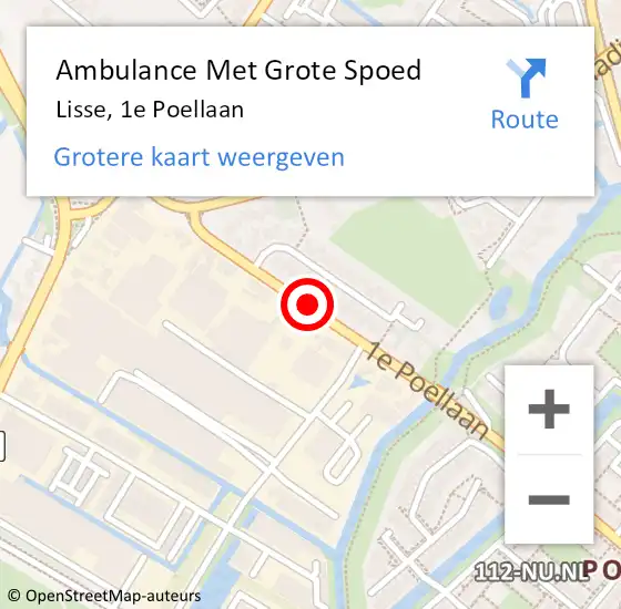 Locatie op kaart van de 112 melding: Ambulance Met Grote Spoed Naar Lisse, 1e Poellaan op 11 juni 2019 03:27