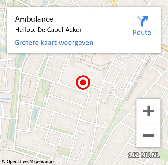 Locatie op kaart van de 112 melding: Ambulance Heiloo, De Capel-Acker op 11 juni 2019 09:35