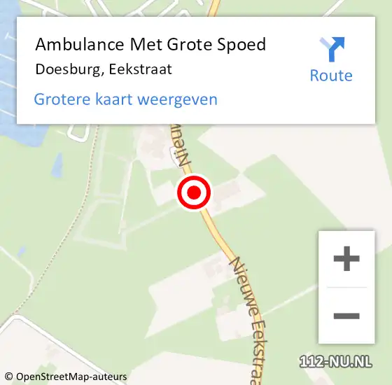 Locatie op kaart van de 112 melding: Ambulance Met Grote Spoed Naar Doesburg, Eekstraat op 11 juni 2019 13:06