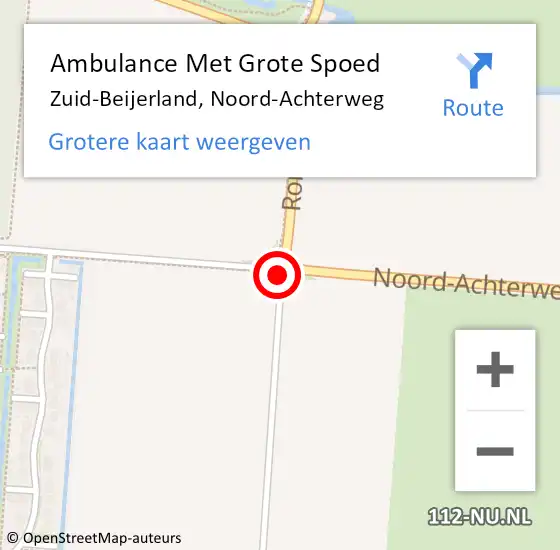 Locatie op kaart van de 112 melding: Ambulance Met Grote Spoed Naar Zuid-Beijerland, Noord-Achterweg op 11 juni 2019 14:08