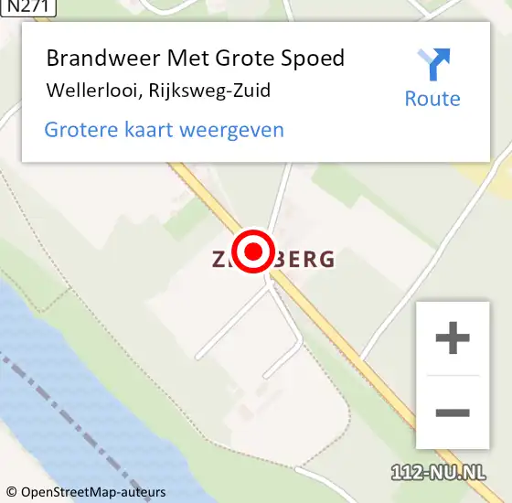 Locatie op kaart van de 112 melding: Brandweer Met Grote Spoed Naar Wellerlooi, Rijksweg-Zuid op 11 juni 2019 17:22