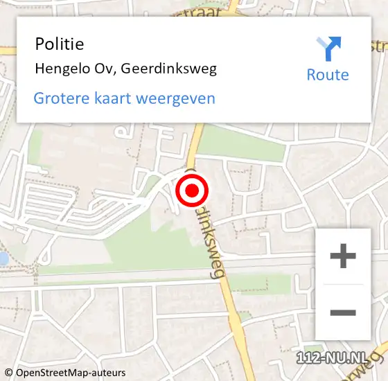 Locatie op kaart van de 112 melding: Politie Hengelo Ov, Geerdinksweg op 11 juni 2019 17:51