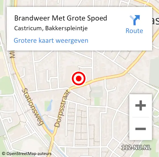 Locatie op kaart van de 112 melding: Brandweer Met Grote Spoed Naar Castricum, Bakkerspleintje op 11 juni 2019 21:10