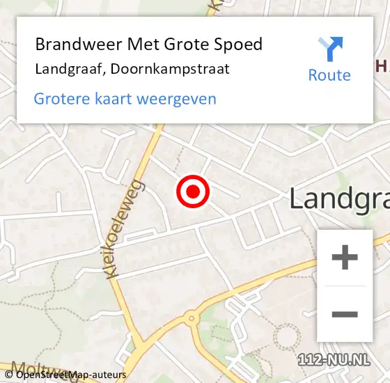 Locatie op kaart van de 112 melding: Brandweer Met Grote Spoed Naar Landgraaf, Doornkampstraat op 11 juni 2019 23:47