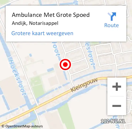 Locatie op kaart van de 112 melding: Ambulance Met Grote Spoed Naar Andijk, Notarisappel op 12 juni 2019 01:40