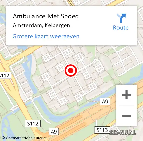 Locatie op kaart van de 112 melding: Ambulance Met Spoed Naar Amsterdam, Kelbergen op 12 juni 2019 08:29
