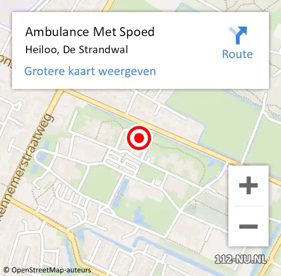 Locatie op kaart van de 112 melding: Ambulance Met Spoed Naar Heiloo, De Strandwal op 12 juni 2019 10:22