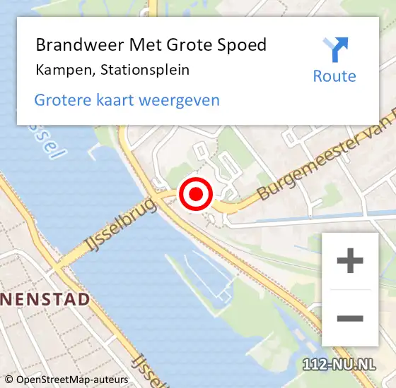 Locatie op kaart van de 112 melding: Brandweer Met Grote Spoed Naar Kampen, Stationsplein op 12 juni 2019 10:57