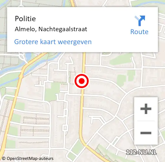 Locatie op kaart van de 112 melding: Politie Almelo, Nachtegaalstraat op 12 juni 2019 13:10