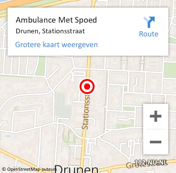 Locatie op kaart van de 112 melding: Ambulance Met Spoed Naar Drunen, Stationsstraat op 12 juni 2019 16:48