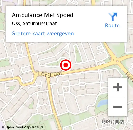 Locatie op kaart van de 112 melding: Ambulance Met Spoed Naar Oss, Saturnusstraat op 12 juni 2019 17:17