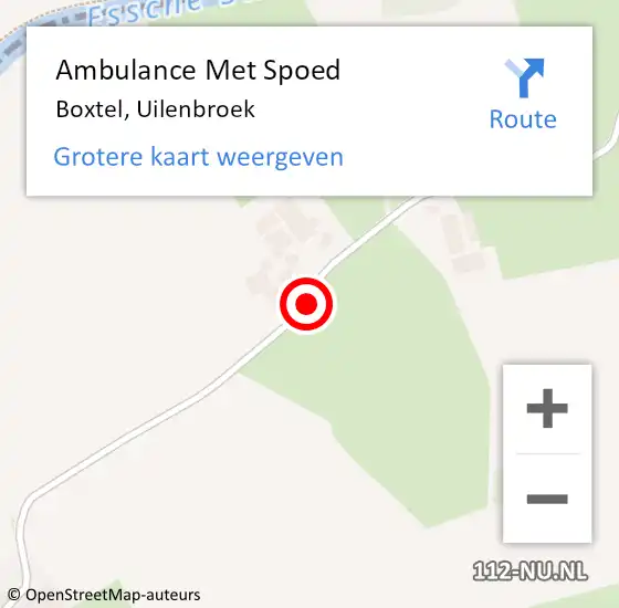 Locatie op kaart van de 112 melding: Ambulance Met Spoed Naar Boxtel, Uilenbroek op 12 juni 2019 19:46