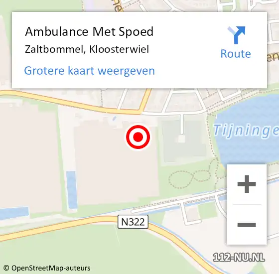 Locatie op kaart van de 112 melding: Ambulance Met Spoed Naar Zaltbommel, Kloosterwiel op 13 juni 2019 04:23