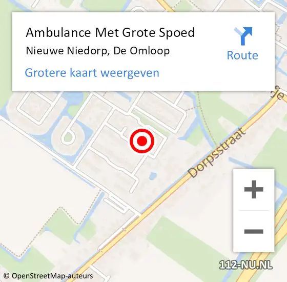 Locatie op kaart van de 112 melding: Ambulance Met Grote Spoed Naar Nieuwe Niedorp, De Omloop op 13 juni 2019 06:52