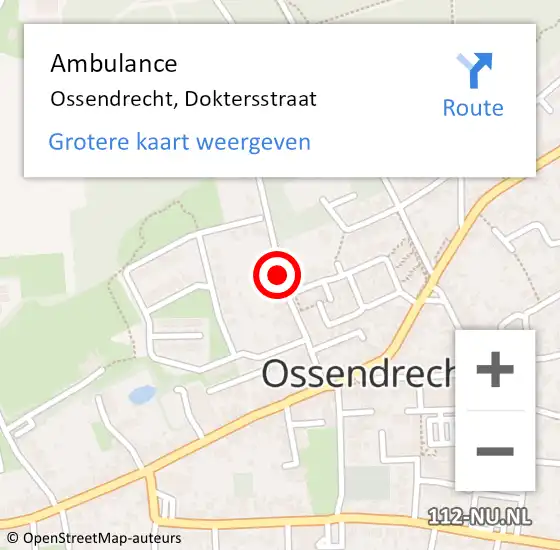 Locatie op kaart van de 112 melding: Ambulance Ossendrecht, Doktersstraat op 13 juni 2019 09:59