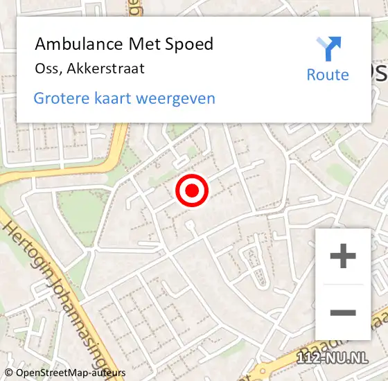 Locatie op kaart van de 112 melding: Ambulance Met Spoed Naar Oss, Akkerstraat op 13 juni 2019 10:21