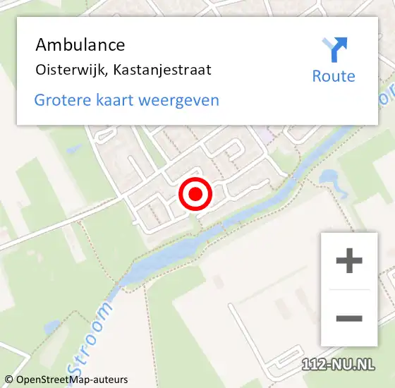 Locatie op kaart van de 112 melding: Ambulance Oisterwijk, Kastanjestraat op 13 juni 2019 10:31