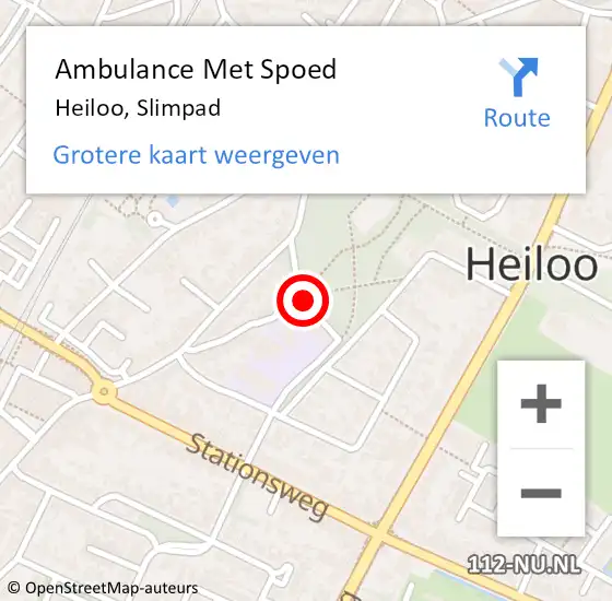 Locatie op kaart van de 112 melding: Ambulance Met Spoed Naar Heiloo, Slimpad op 13 juni 2019 11:36