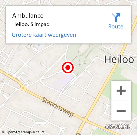 Locatie op kaart van de 112 melding: Ambulance Heiloo, Slimpad op 13 juni 2019 11:38