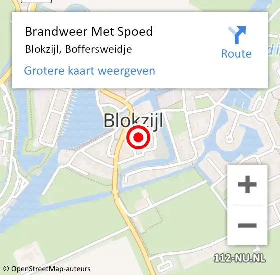Locatie op kaart van de 112 melding: Brandweer Met Spoed Naar Blokzijl, Boffersweidje op 13 juni 2019 13:13