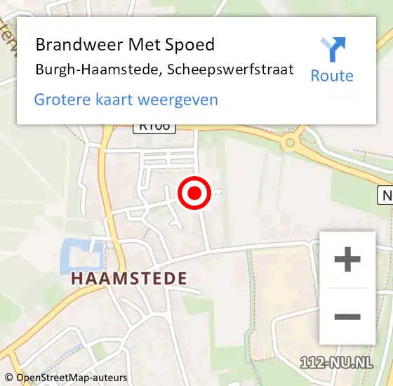 Locatie op kaart van de 112 melding: Brandweer Met Spoed Naar Burgh-Haamstede, Scheepswerfstraat op 13 juni 2019 14:17