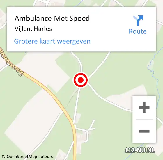 Locatie op kaart van de 112 melding: Ambulance Met Spoed Naar Vijlen, Harles op 13 juni 2019 14:32