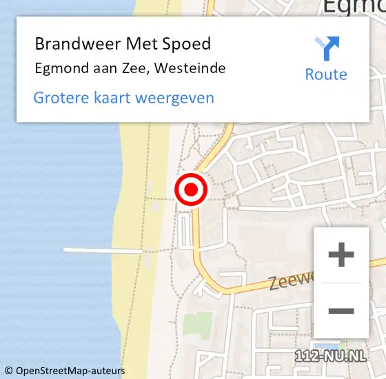 Locatie op kaart van de 112 melding: Brandweer Met Spoed Naar Egmond aan Zee, Westeinde op 13 juni 2019 15:19