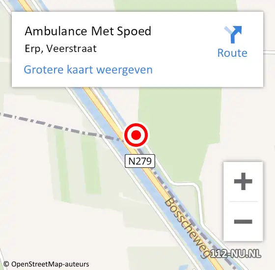 Locatie op kaart van de 112 melding: Ambulance Met Spoed Naar Erp, Veerstraat op 13 juni 2019 16:36