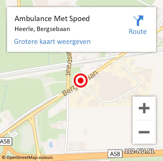 Locatie op kaart van de 112 melding: Ambulance Met Spoed Naar Heerle, Bergsebaan op 13 juni 2019 17:15
