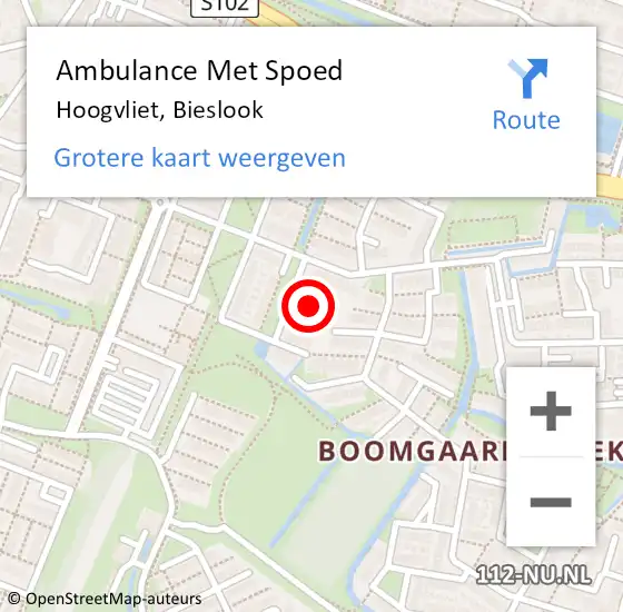 Locatie op kaart van de 112 melding: Ambulance Met Spoed Naar Hoogvliet, Bieslook op 14 juni 2019 07:32