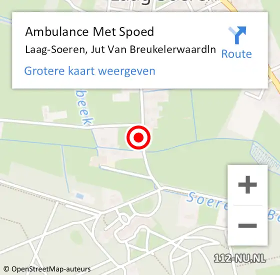 Locatie op kaart van de 112 melding: Ambulance Met Spoed Naar Laag-Soeren, Jut Van Breukelerwaardln op 4 april 2014 11:06