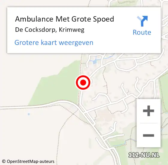 Locatie op kaart van de 112 melding: Ambulance Met Grote Spoed Naar De Cocksdorp, Krimweg op 14 juni 2019 18:06